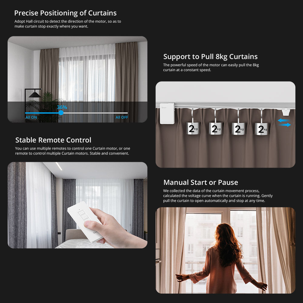 SONOFF ZBCurtain Zigbee Smart Curtain Motor APP Voice Remote Control Wireless Curtain Motor Kit