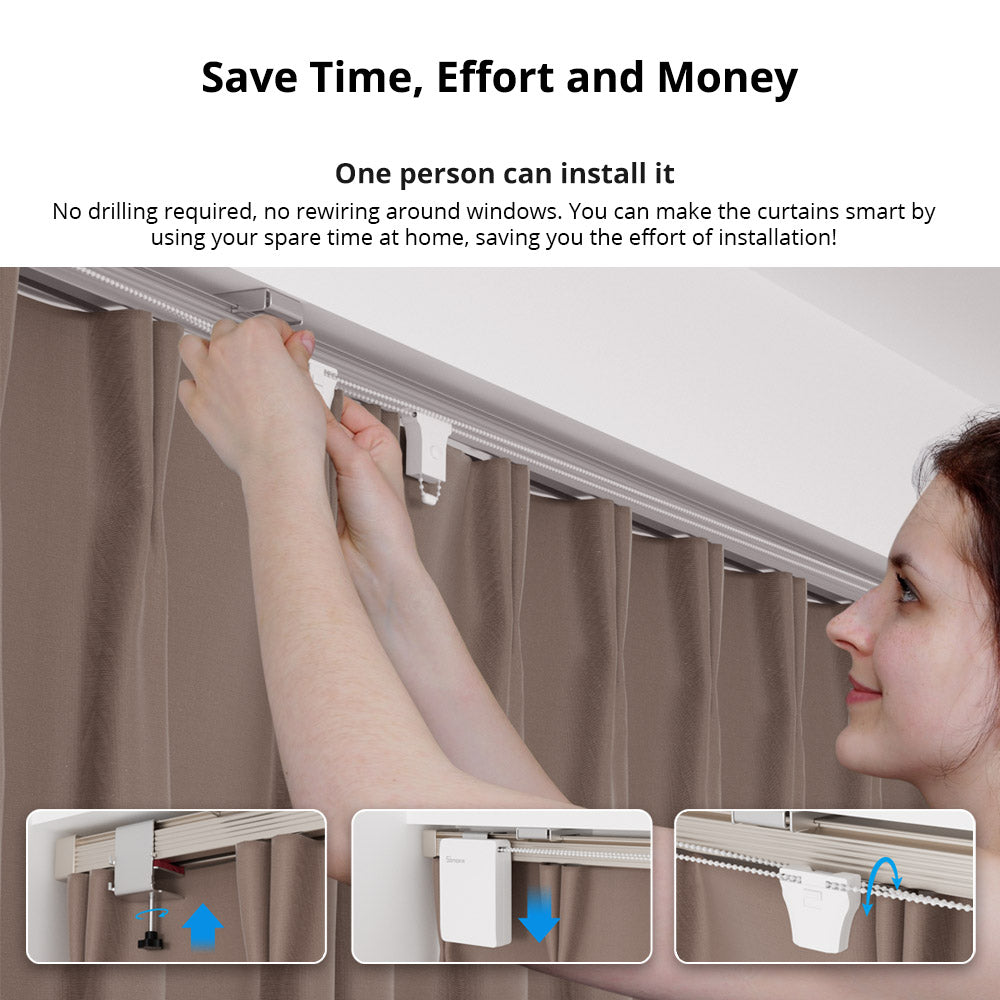 SONOFF ZBCurtain Zigbee Smart Curtain Motor APP Voice Remote Control Wireless Curtain Motor Kit