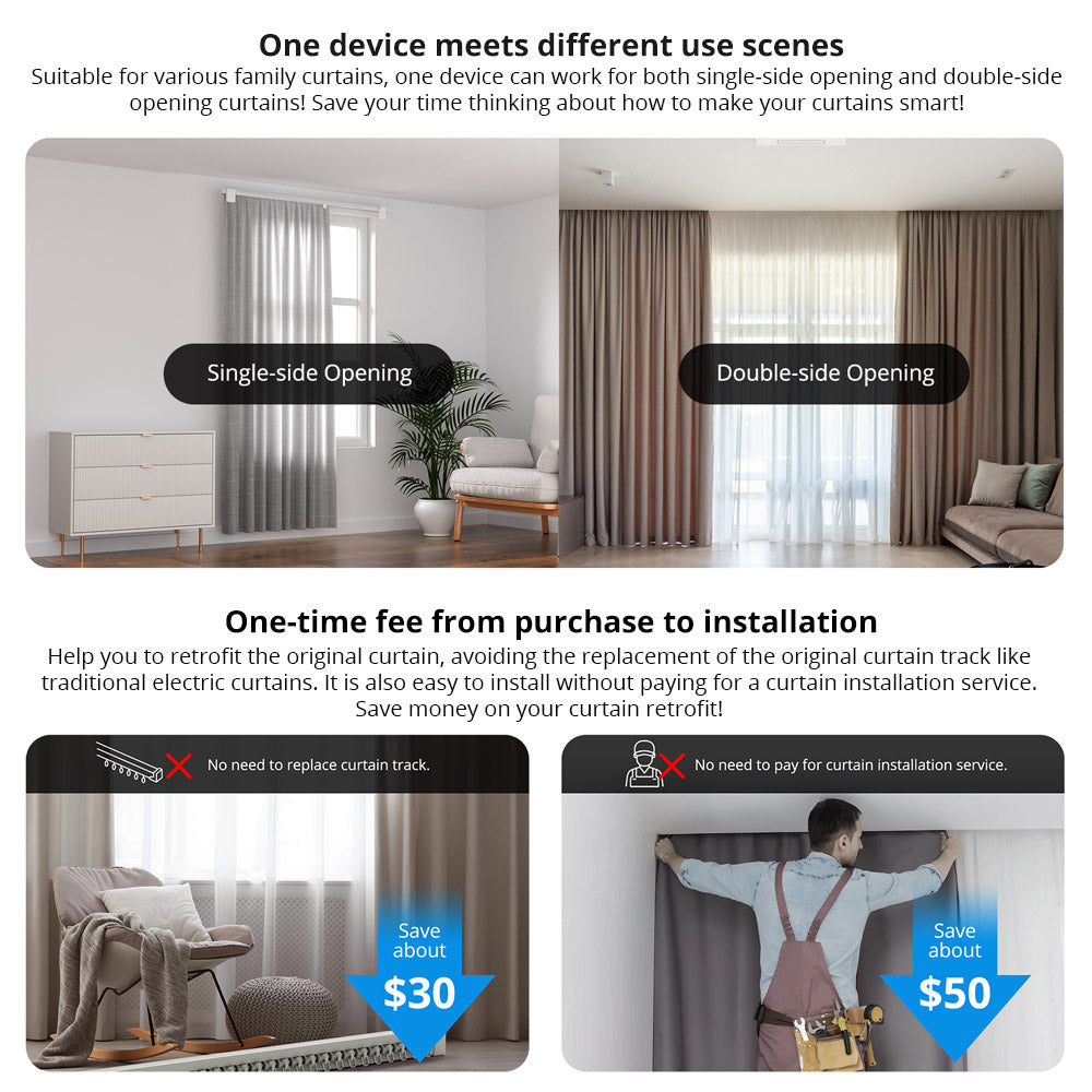 SONOFF ZBCurtain Zigbee Smart Curtain Motor APP Voice Remote Control Wireless Curtain Motor Kit