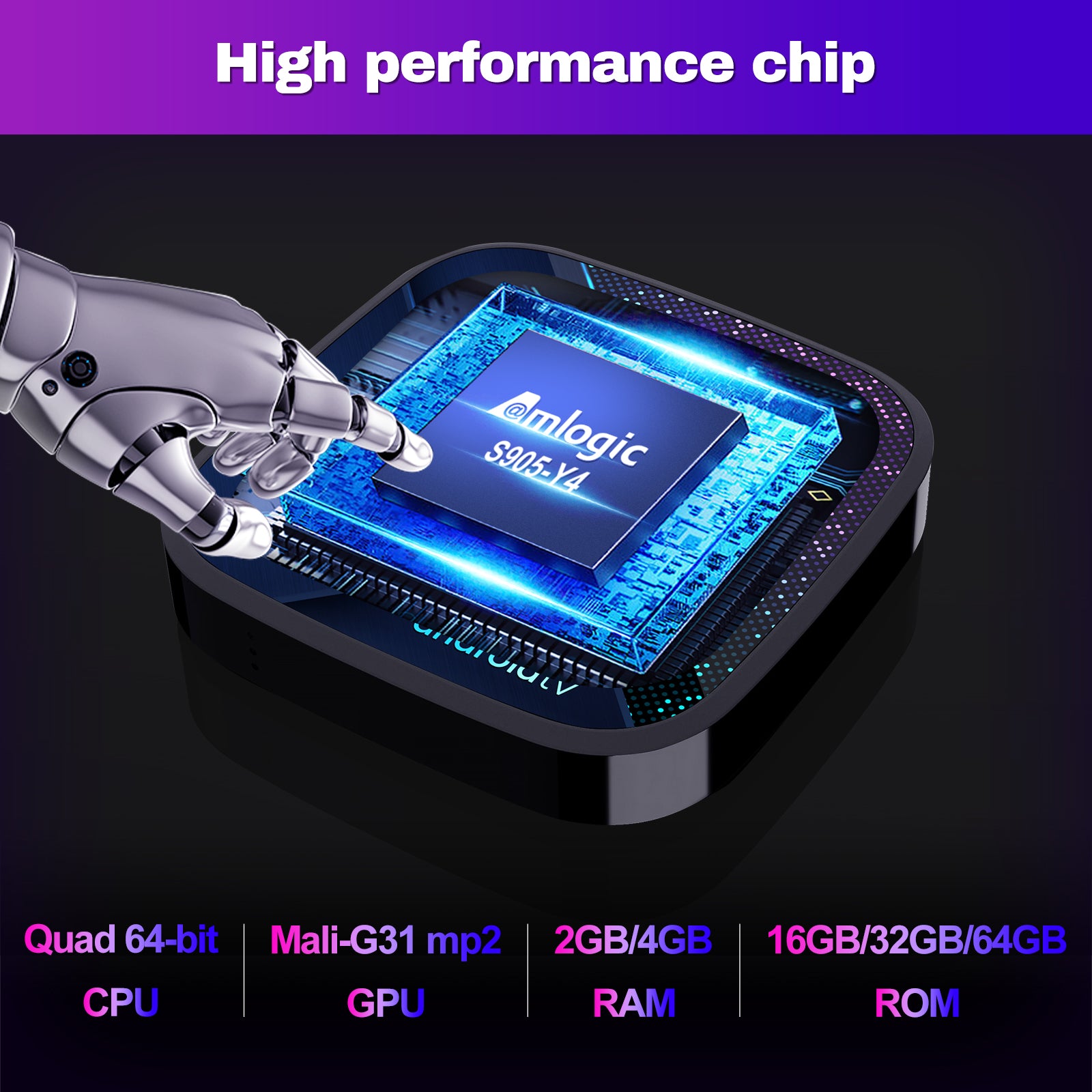 HAKOPRO S905Y4 B Android 11 Set Top Box STB Device Dual Band WiFi BT5.0 Dolby TV Box (2G 16G)