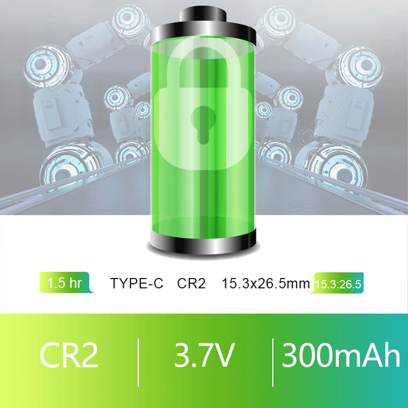 SMARTOOOLS 4Pcs 3.7V 300mAh CR2 Rechargeable Li-ion Battery for Digital Camera GPS Security Medical Equipment
