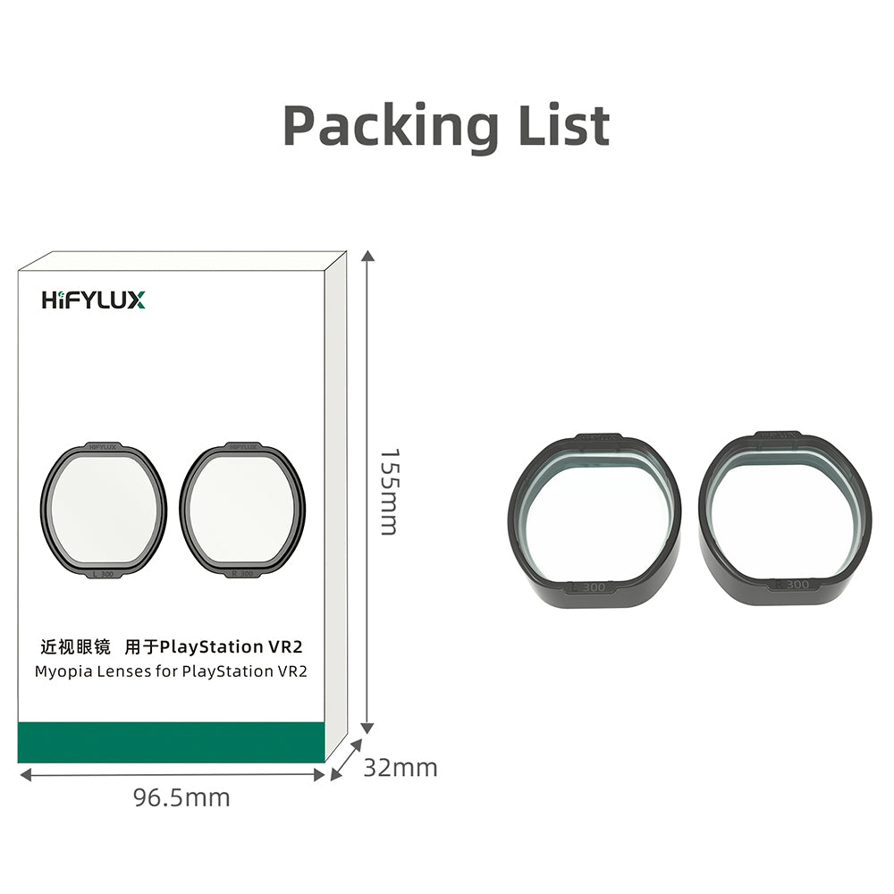 HIFYLUX PS QF32 1 Pair Myopia Lens for PlayStation VR2  Plastic Frame Resin Lens Aspheric Lens