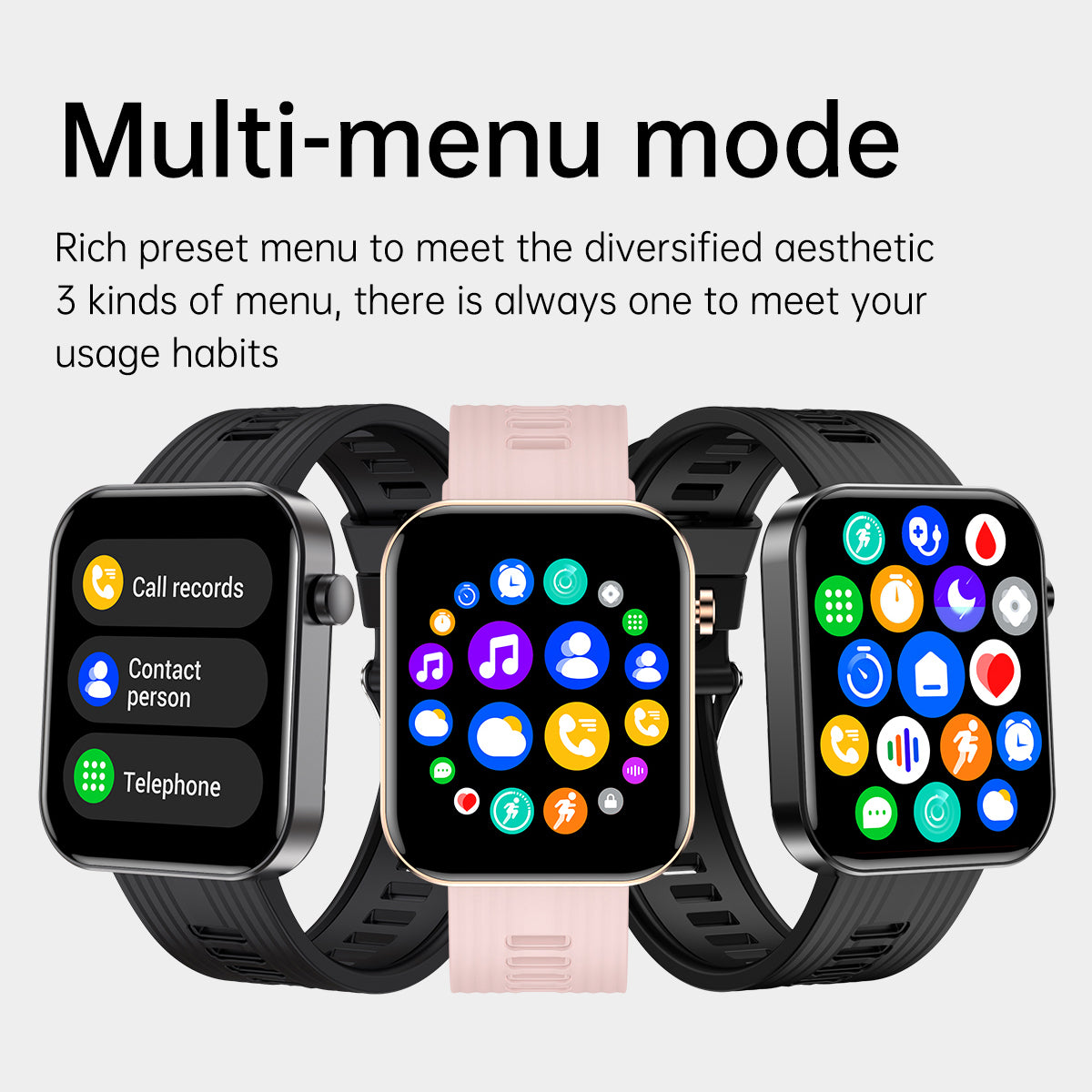 FW10 1.96-inch TFT Smart Watch Bluetooth Call Fitness Watch Heart Rate Blood Oxygen Monitor Watch