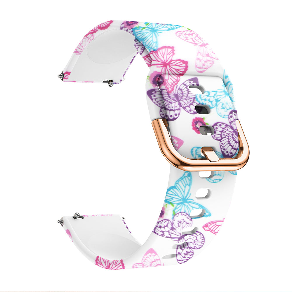 For Samsung Galaxy Watch Active 20mm Colorful Pattern Silicone Watch Band Replacement Watch Strap