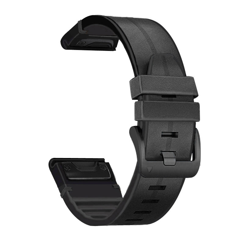 22MM PU Leather Surface Silicone Smart Watch Band Strap for Garmin Watch