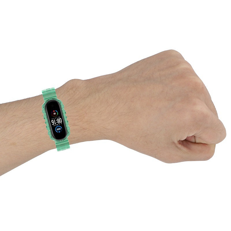 Ensfarvet TPU Smart Watch Band Udskiftningshåndledsrem til Xiaomi Mi Band 6