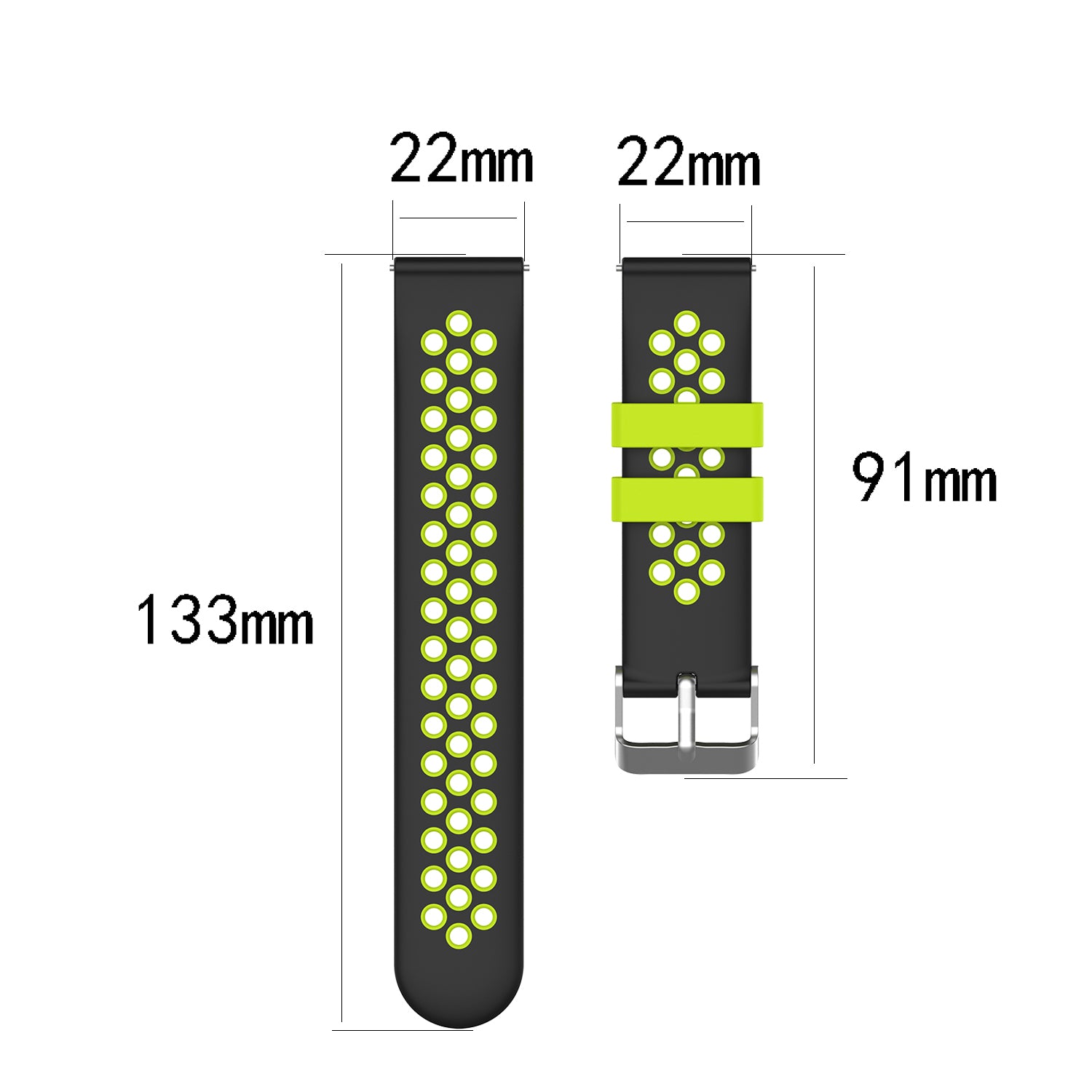 Dobbeltfarvet blød silikone Smart Watch erstatningsrem 22 mm til HUAWEI Watch GT2 46 mm