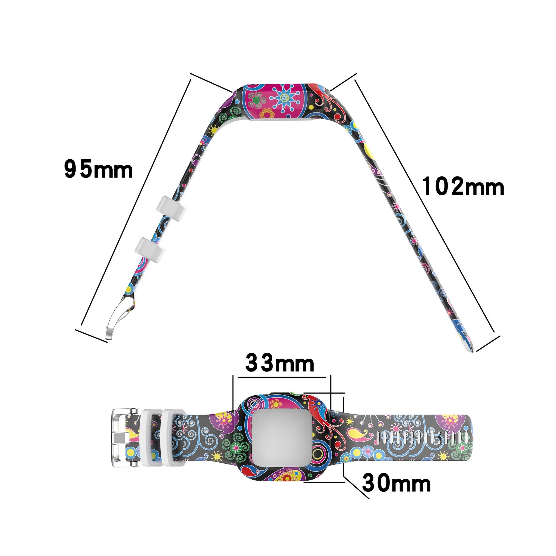 Pattern Printing Silicone Smart Watch Band Wrist Strap Replacement for Garmin Fit RJ3 Garmin Vivofit JR3
