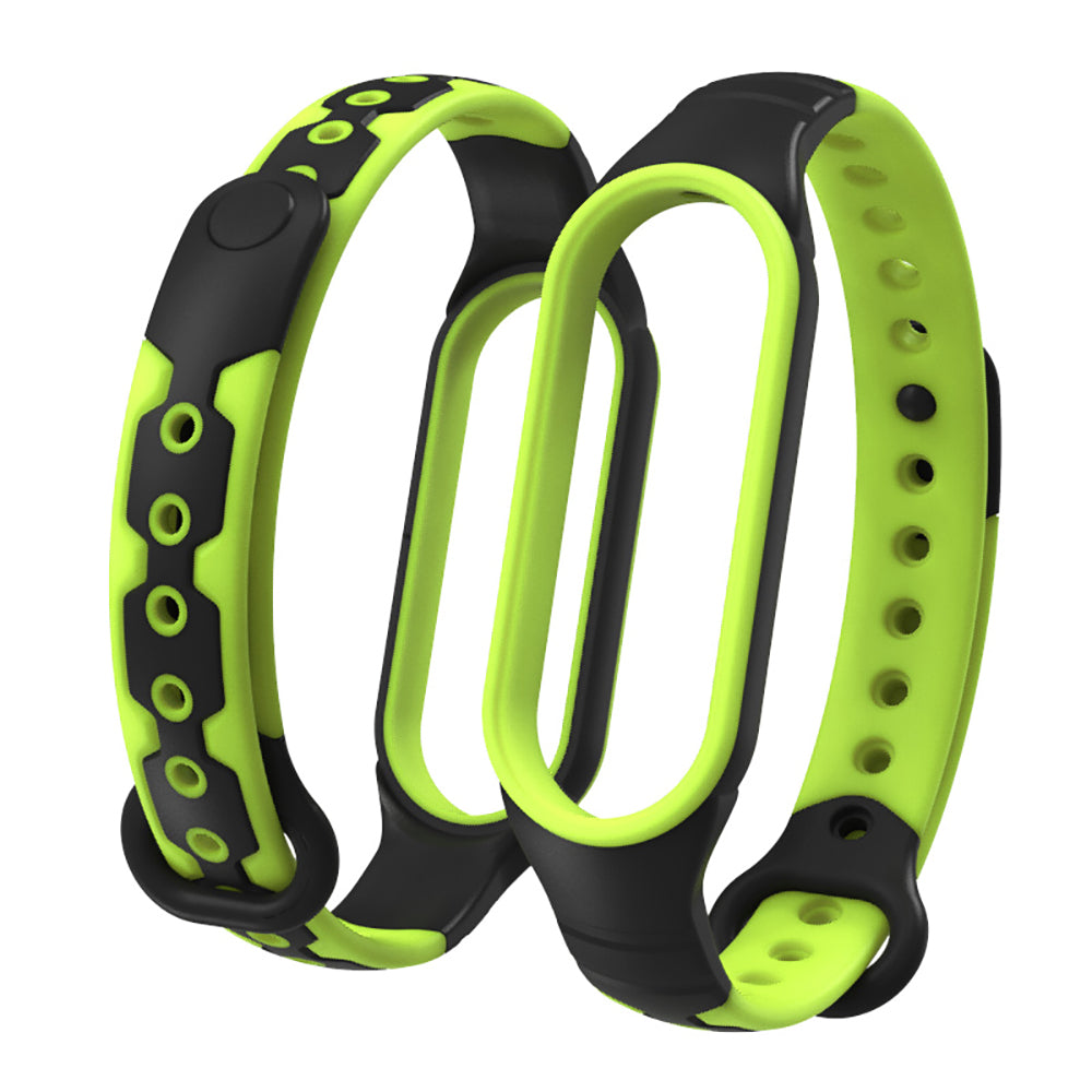 Tofarvet silikone Smart Watch Band Armbånd Udskiftning af håndledsrem til Xiaomi Mi Band 6