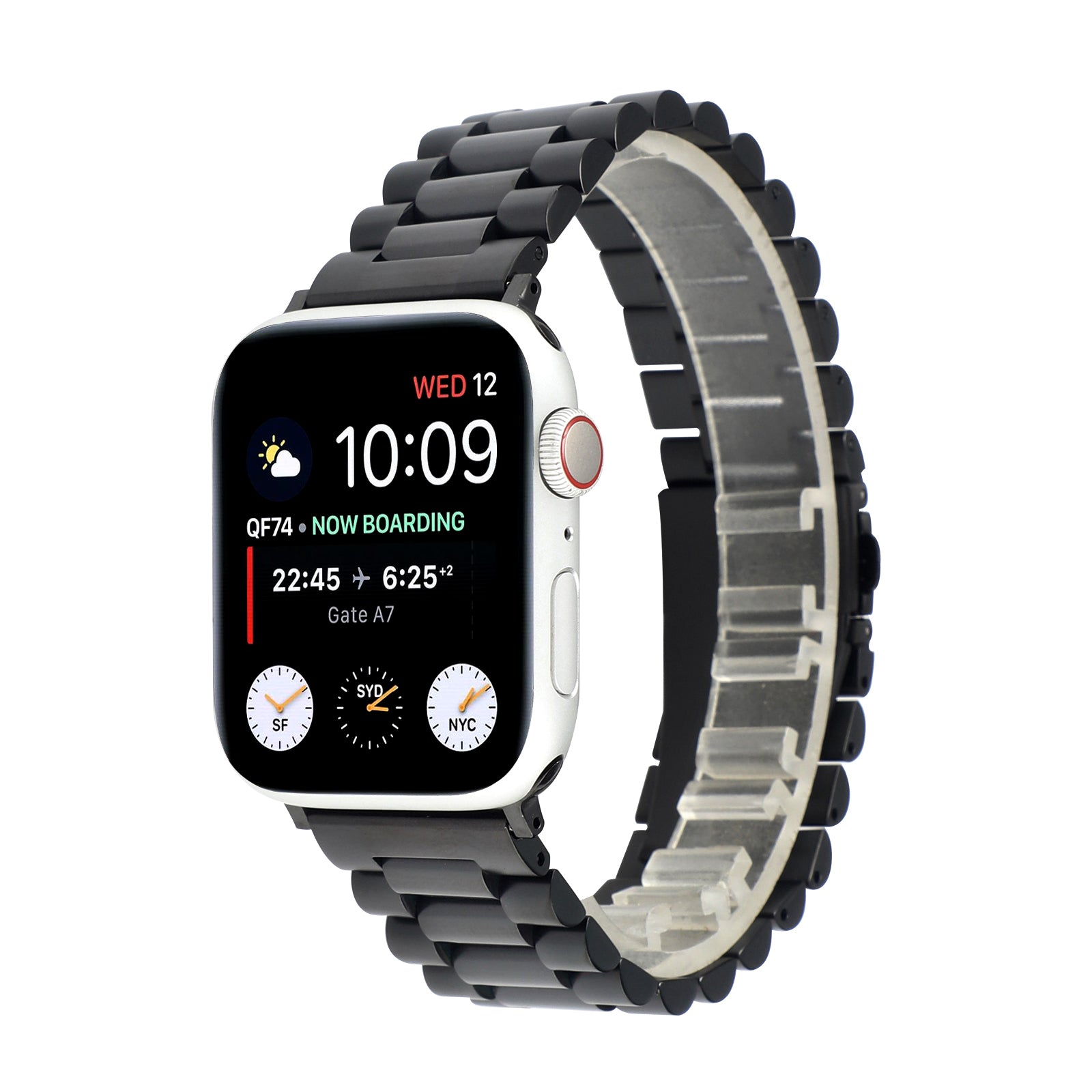Tre perler rustfrit stål Smart Watch Bælte Bælte til Apple Watch Series 9 8 7 6 SE (2023) SE(2022) 40mm 3 2 1 38mm