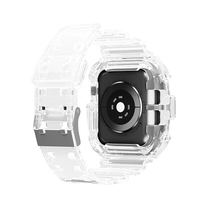 Integreret beskyttelsesæske Blød silikone urrem til Apple Watch 4 5 6 SE SE (2022) 44 mm 1 2 3 42 mm