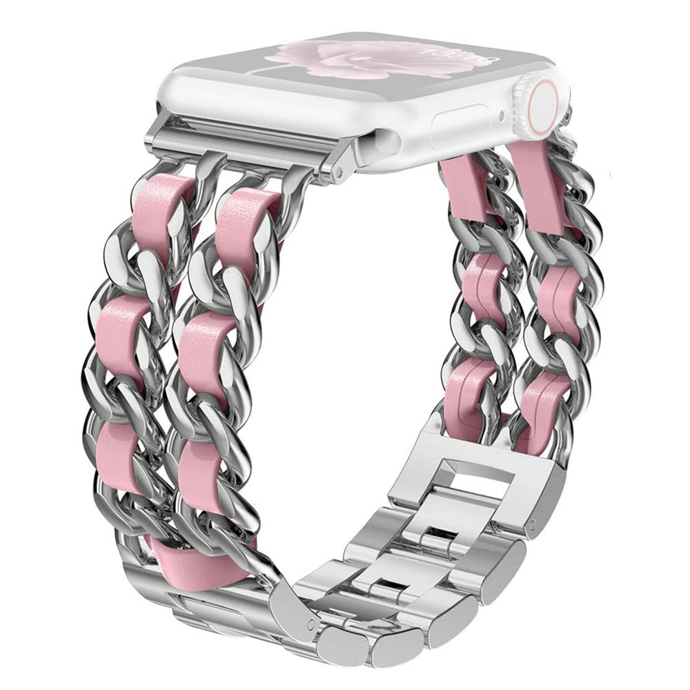 Kæde stil rustfrit stål urrem til Apple Watch Series 9 8 7 6 SE (2023) SE(2022) 40mm 3 2 1 38mm