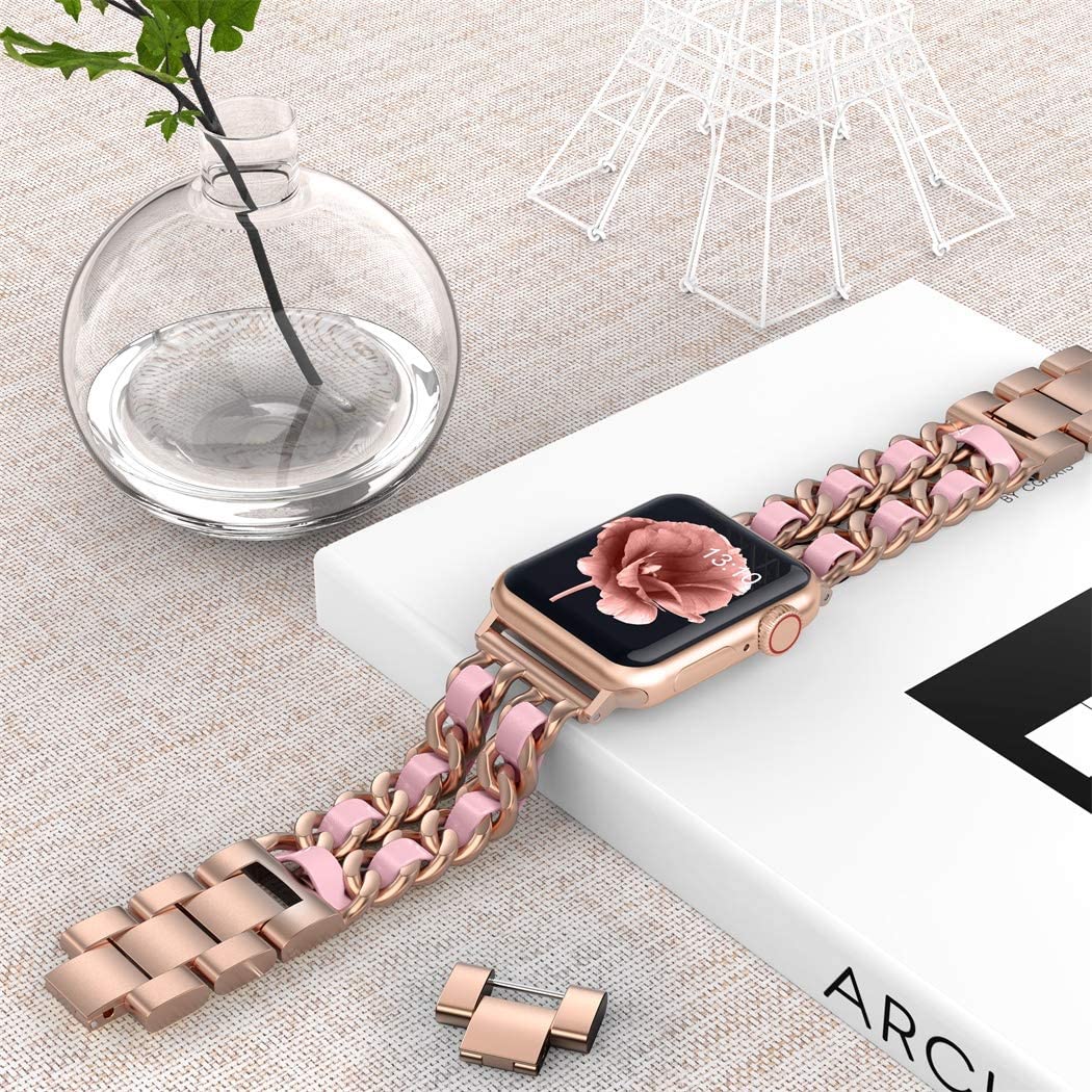 Kæde stil rustfrit stål urrem til Apple Watch Series 9 8 7 6 SE (2023) SE(2022) 40mm 3 2 1 38mm