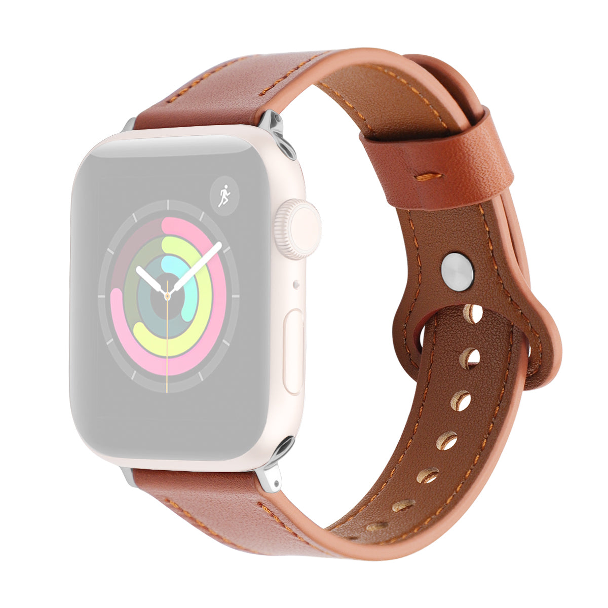 Udskiftning af premium ægte læderurrem til Apple Watch Series 9 8 7 6 SE (2023) SE(2022) 40 mm 3 2 1 38 mm