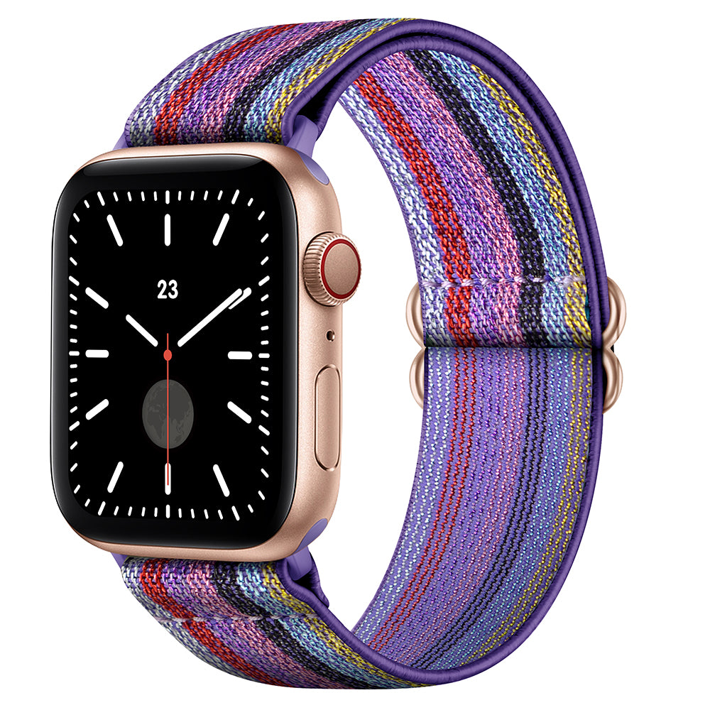 Justerbar vævet polyester urrem til Apple Watch Ultra 49mm Ultra 2 49mm Series 9 45mm SE (2023) 44mm Series 8 7 45mm Series 6 5 4 SE SE (2022) 44mm Series 3 2 1 42mm