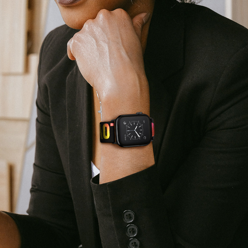 Justerbar vævet polyester urrem til Apple Watch Ultra 49mm Ultra 2 49mm Series 9 45mm SE (2023) 44mm Series 8 7 45mm Series 6 5 4 SE SE (2022) 44mm Series 3 2 1 42mm
