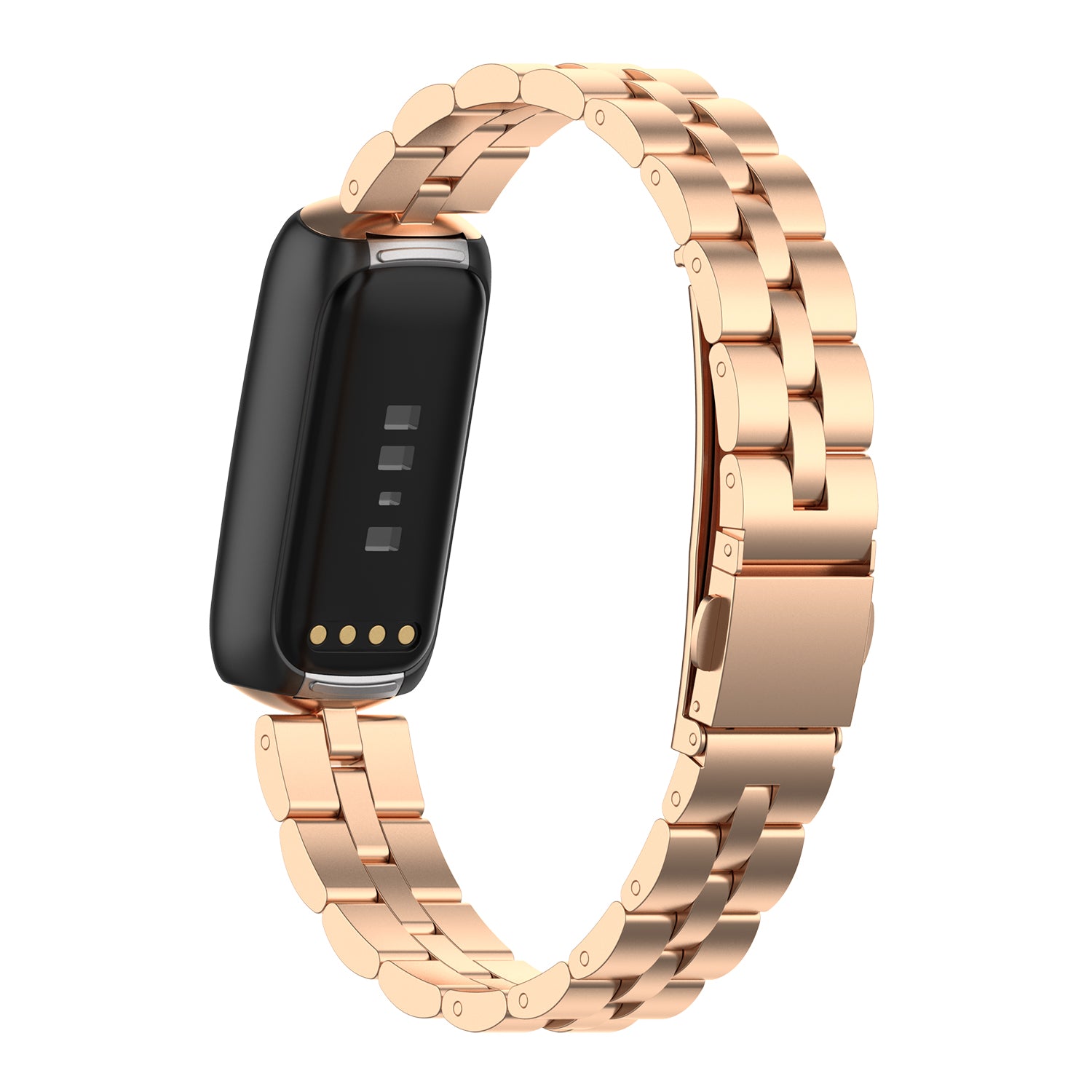 Urbånd i rustfrit stål 3 perler Nøjagtig skæreproces Udskiftningsarmbånd Armbånd til Fitbit Luxe Special Edition