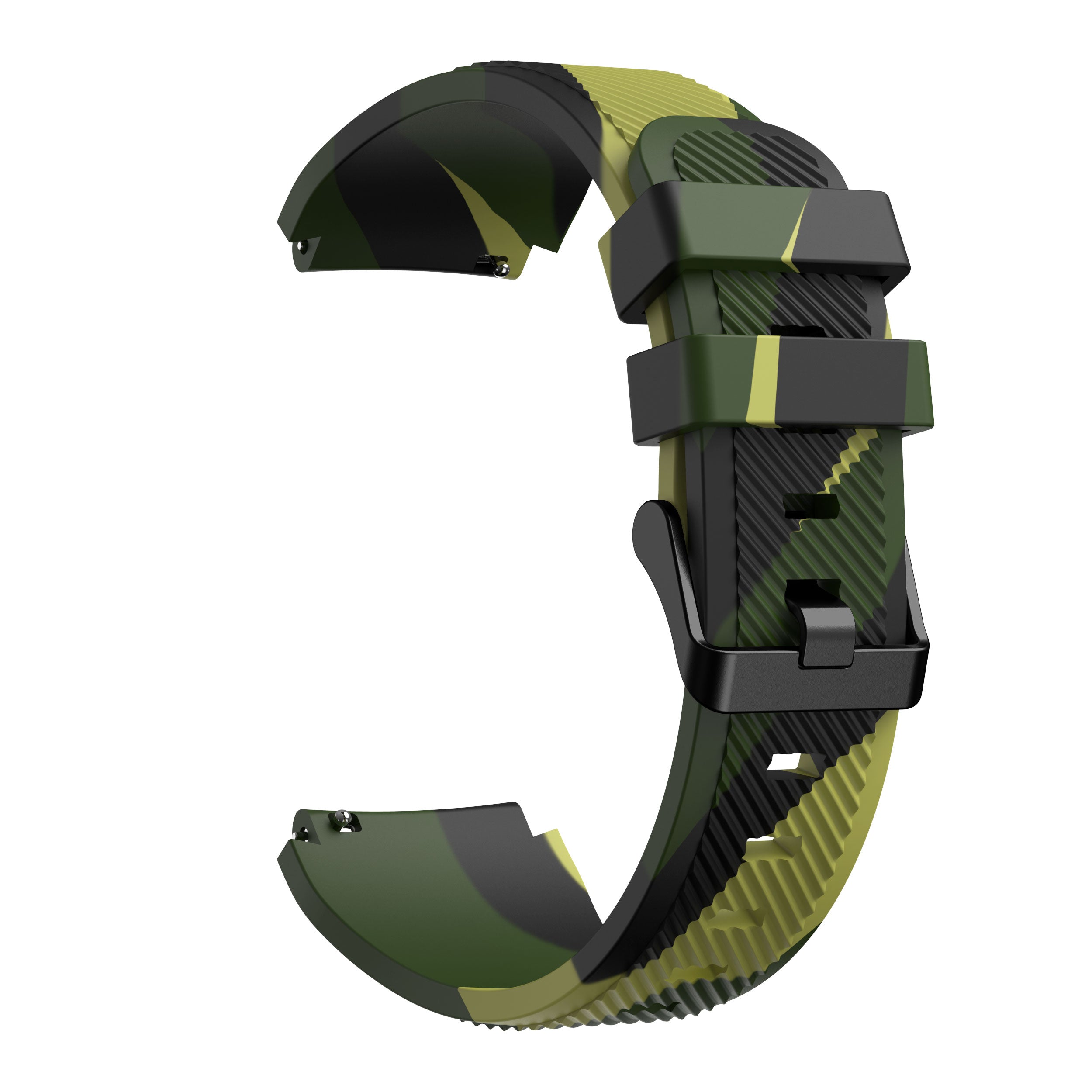 22mm Twill Wave Camouflage Silicone Watchband Strap Replacement Wrist Strap for Samsung Gear S3 Classic S3 Frontier Xiaomi Haylou RT LS05s RS3 LS04