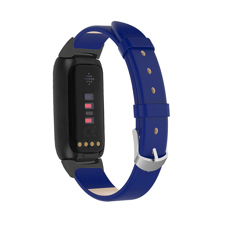 Udskiftningsurrem i ægte læder, justerbar håndledsrem til Fitbit Luxe