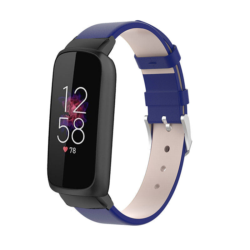 Udskiftningsurrem i ægte læder, justerbar håndledsrem til Fitbit Luxe