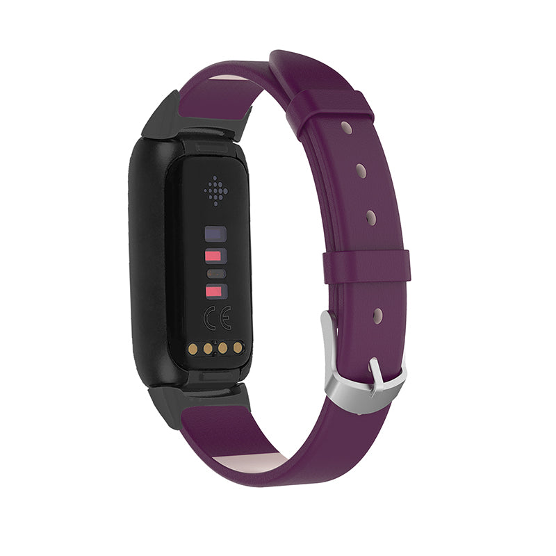 Udskiftningsurrem i ægte læder, justerbar håndledsrem til Fitbit Luxe