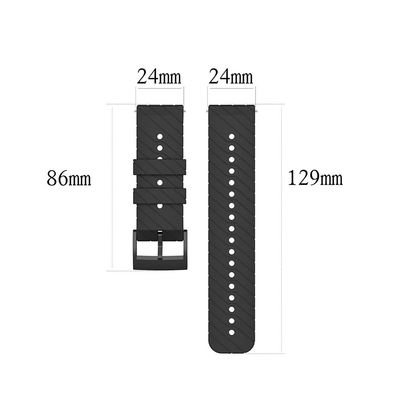 24mm Twill Texture Silicone Replacement Adjustable Smartwatch Strap Sport Band for Suunto 9 9 Baro D5 9 Copper