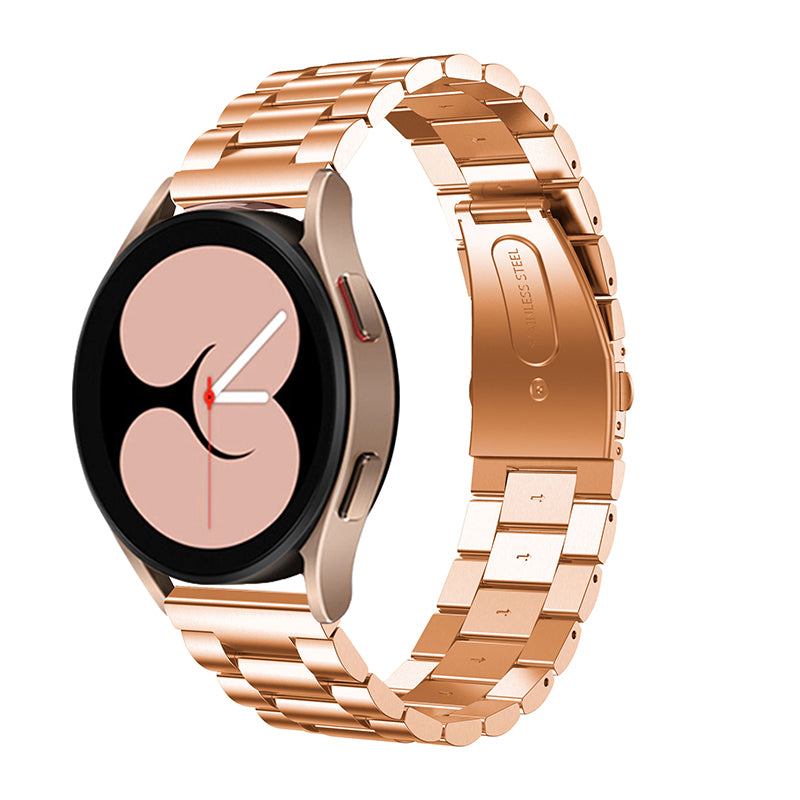 Stainless Steel 3 Beads Metal Replacement Wristband Watch Band for Samsung Galaxy Watch6 40mm 44mm Watch6 Classic 43mm 47mm Watch 5 40mm 44mm 5 Pro 45mm Watch4 40mm 44mm