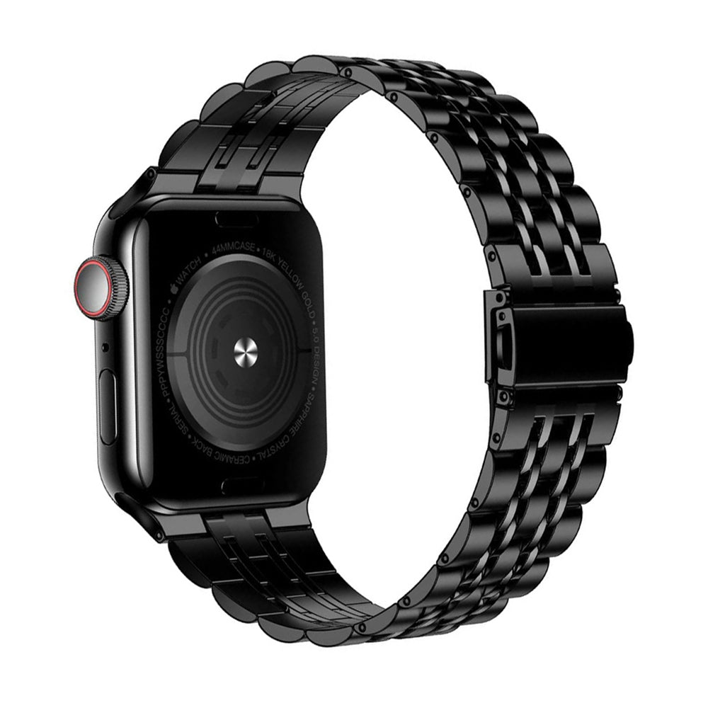 Metal Watch Band 7-Beads Stainless Steel Bracelet Strap Replacement for Apple Watch 9 8 7 41mm SE (2023) SE(2022) 6 5 4 40mm 3 2 1 38mm