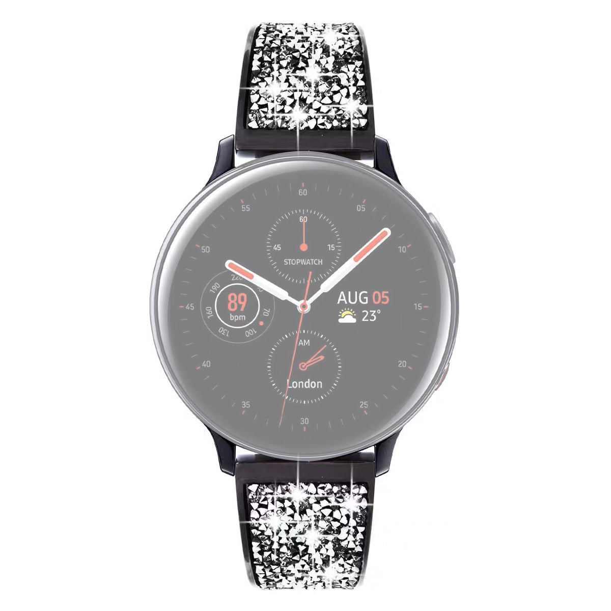 20mm Stainless Steel Metal Band Glitter Strap Wristband for Samsung Galaxy Watch 42mm 46mm Galaxy Watch4 Classic 42mm 46mm Garmin Venu Suunto 3 Fitness