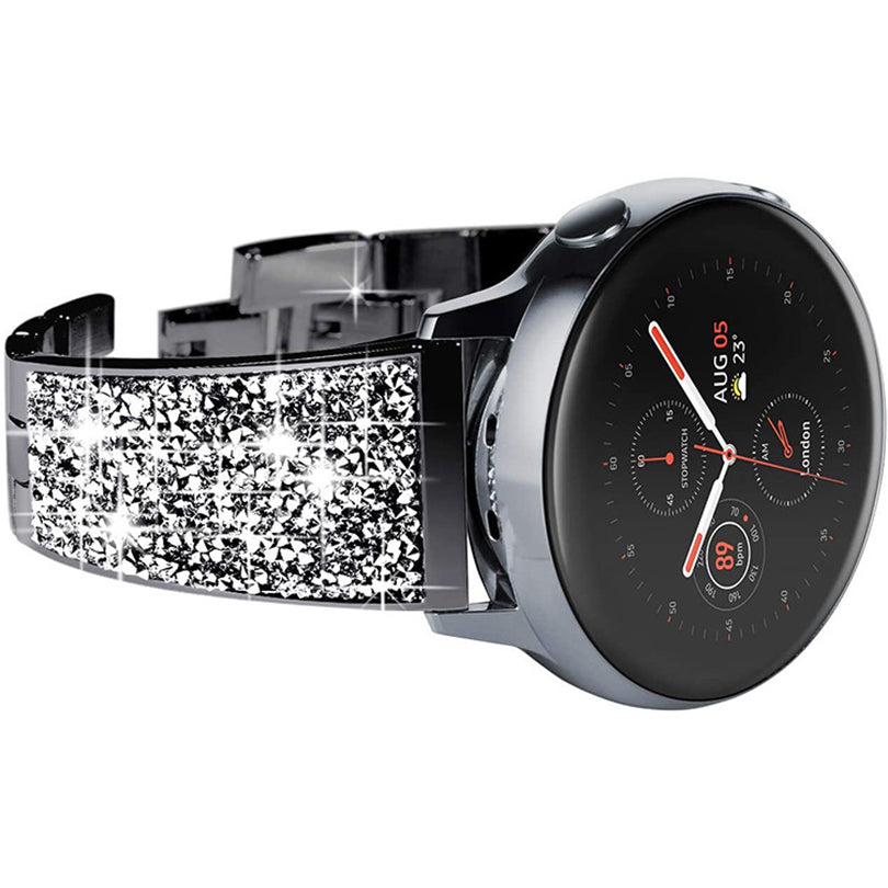 20mm Stainless Steel Metal Band Glitter Strap Wristband for Samsung Galaxy Watch 42mm 46mm Galaxy Watch4 Classic 42mm 46mm Garmin Venu Suunto 3 Fitness