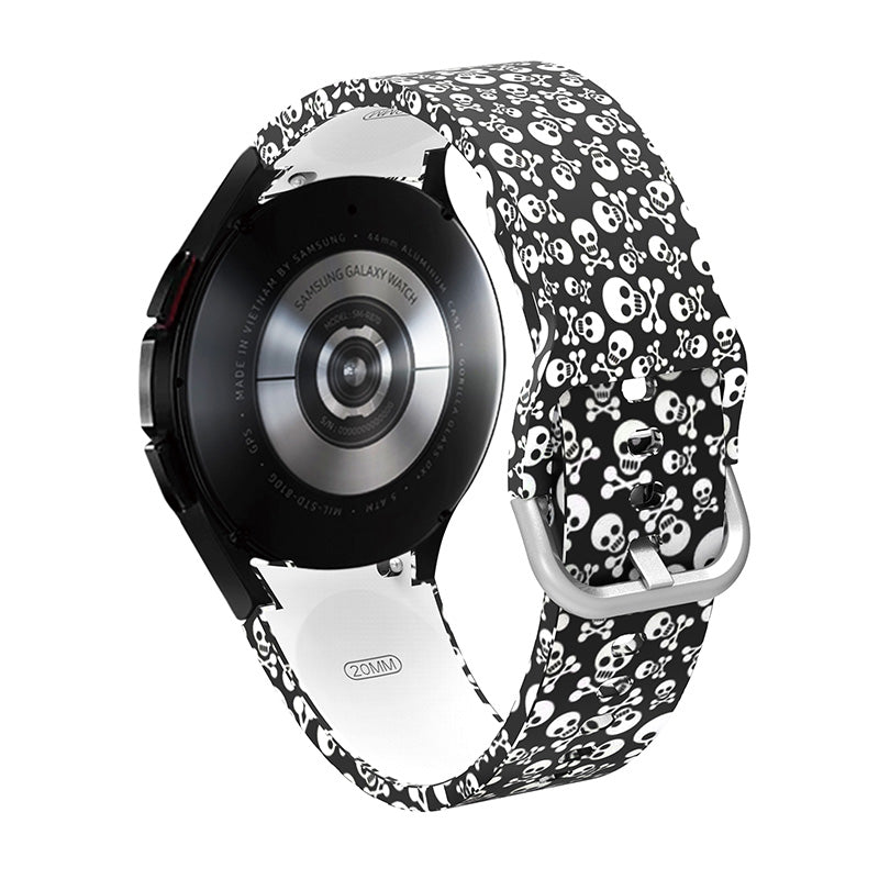Pattern Printed Silicone Smart Watch Band Strap Replacement for Samsung Galaxy Watch6 40mm 44mm Watch6 Classic 43mm 47mm Watch 5 40mm 44mm 5 Pro 45mm Watch4 40mm 44mm