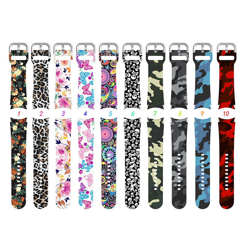 Pattern Printed Silicone Smart Watch Band Strap Replacement for Samsung Galaxy Watch6 40mm 44mm Watch6 Classic 43mm 47mm Watch 5 40mm 44mm 5 Pro 45mm Watch4 40mm 44mm