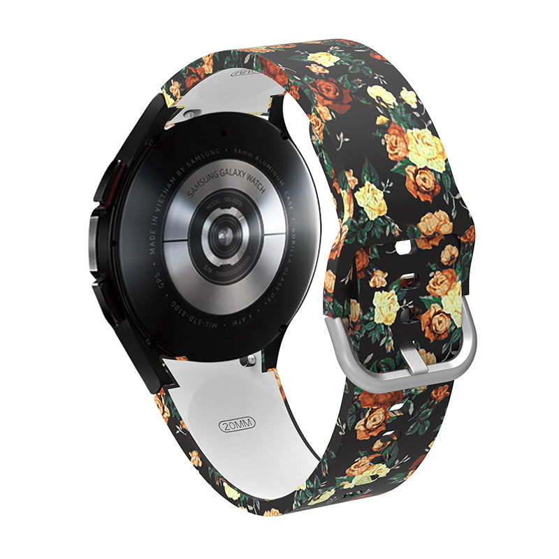 Pattern Printed Silicone Smart Watch Band Strap Replacement for Samsung Galaxy Watch6 40mm 44mm Watch6 Classic 43mm 47mm Watch 5 40mm 44mm 5 Pro 45mm Watch4 40mm 44mm