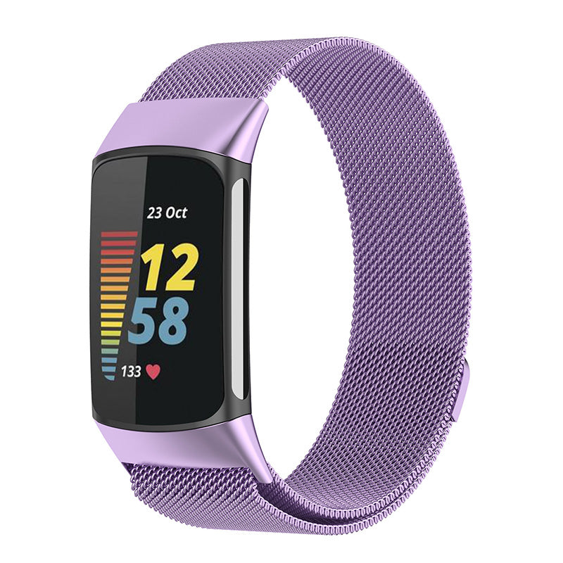 Milanese Stainless Steel Fine Mesh Smart Watch Band Strap for Fitbit Charge 6 5