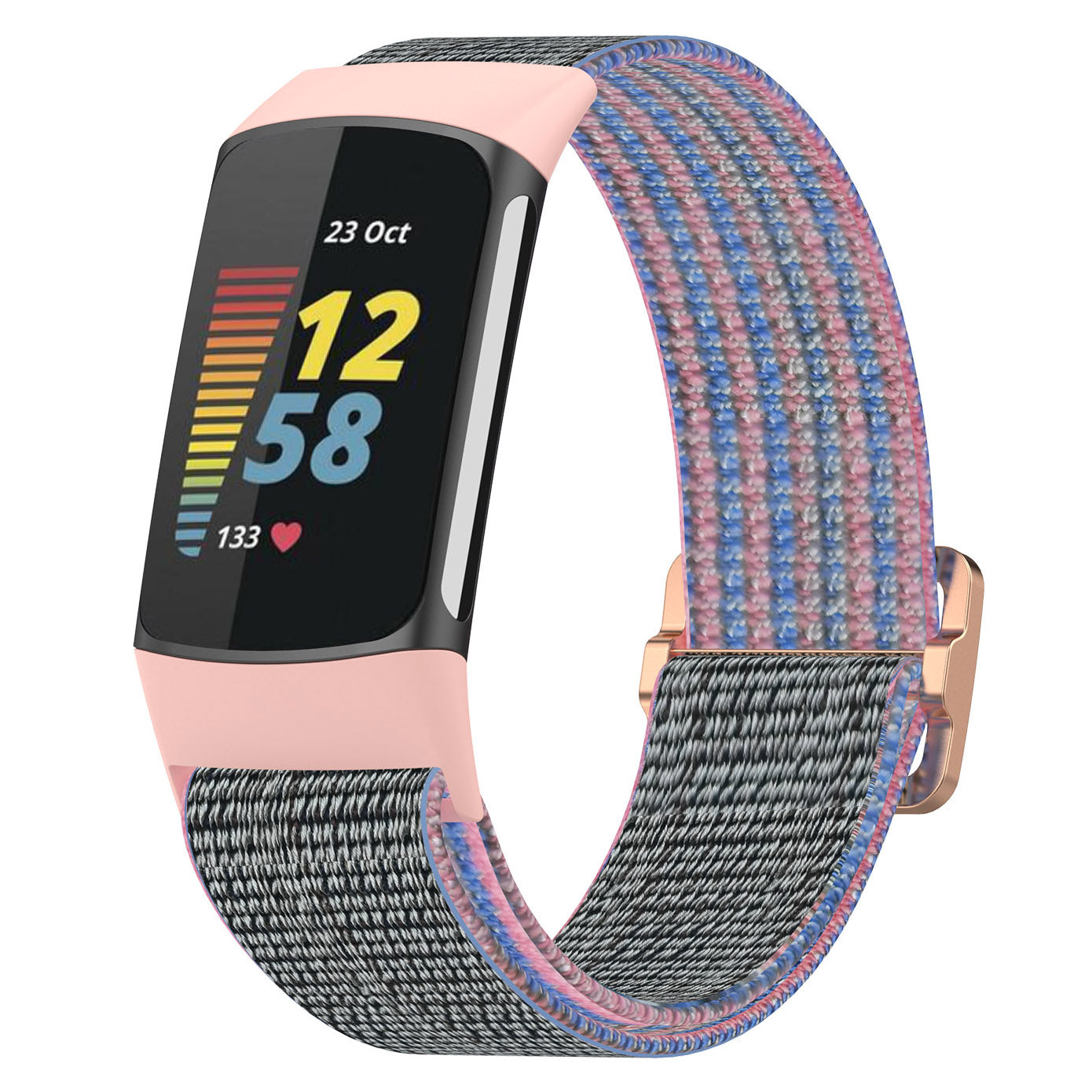 Adjustable Waterproof Smart Watch Band Elastic Nylon Replacement Straps for Fitbit Charge 6 5