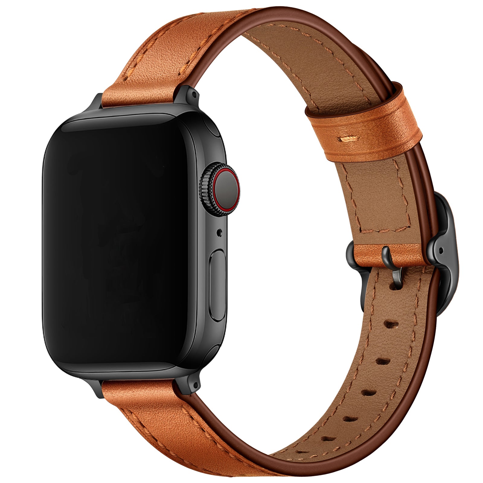 Genuine Leather Metal Buckle Watch Band Strap for Apple Watch Ultra 49mm Ultra 2 49mm Series 9 45mm SE (2023) 44mm Series 8 45mm 7 45mm Watch Series 6 5 4 SE 44mm SE (2022) 44mm Series 3 2 1 42mm