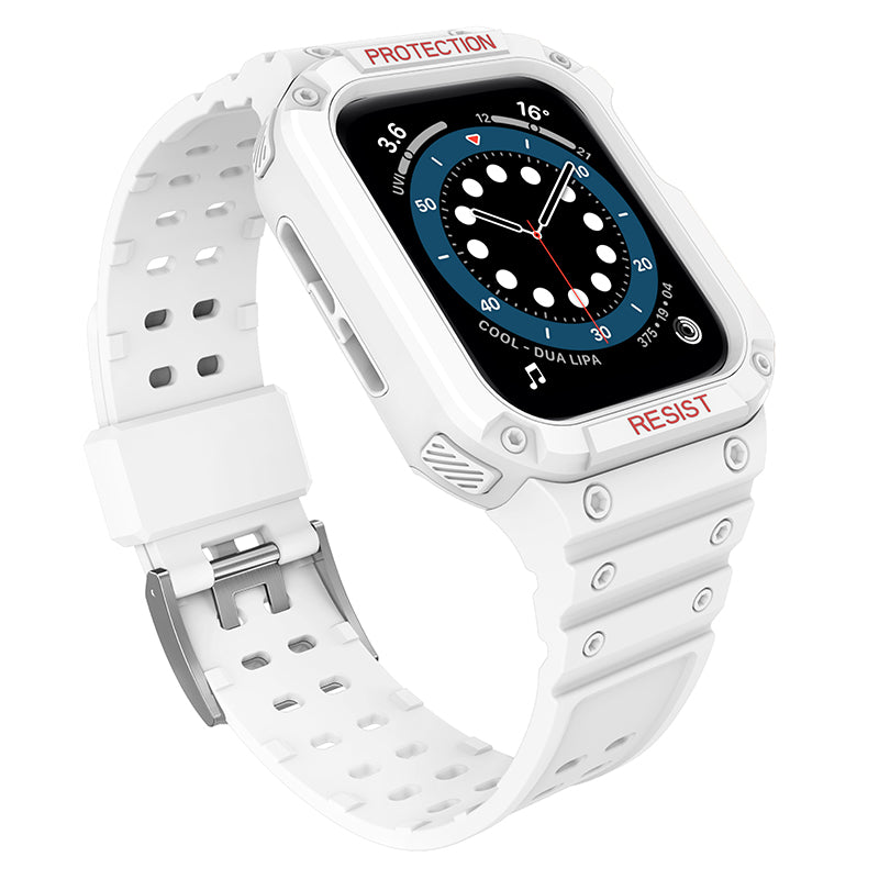 2 i 1 kontrastfarve TPU-rem og pc-urkasse til Apple Watch Series 7 45mm Watch Series 6 5 4 SE 44mm SE (2022) 44mm Series 3 2 1 42mm