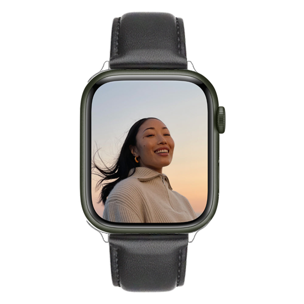 QIALINO Nappa Texture Genuine Leather Smart Watch Band Wrist Strap for Apple Watch Ultra 49mm Ultra 2 49mm Series 9 45mm SE (2023) 44mm Series 8 45mm 7 45mm Series 4 5 6 SE 44mm SE (2022) 44mm Series 1 2 3 42mm