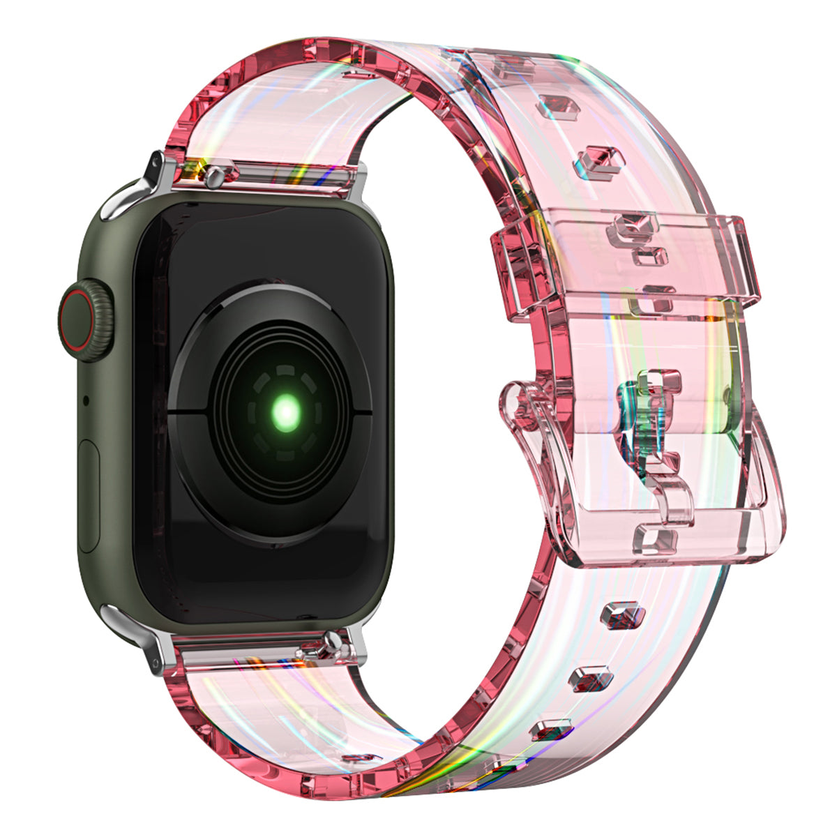 Flexible TPU Adjustable Watch Band Transparent Wrist Strap for Apple Watch Ultra 2 49mm Series 9 45mm SE (2023) 44mm Ultra 49mm Series 8 45mm 7 45mm 6 SE 44mm SE (2022) 44mm 5 4 44mm 3 2 1 42mm