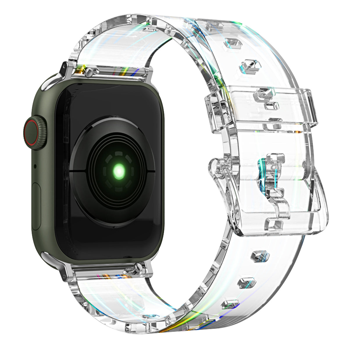 Flexible TPU Adjustable Watch Band Transparent Wrist Strap for Apple Watch Ultra 2 49mm Series 9 45mm SE (2023) 44mm Ultra 49mm Series 8 45mm 7 45mm 6 SE 44mm SE (2022) 44mm 5 4 44mm 3 2 1 42mm