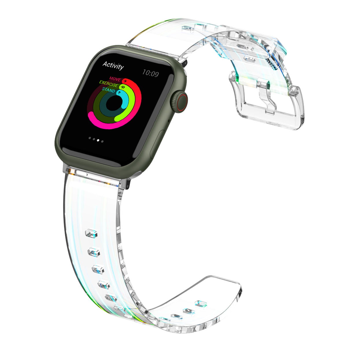 Flexible TPU Adjustable Watch Band Transparent Wrist Strap for Apple Watch Ultra 2 49mm Series 9 45mm SE (2023) 44mm Ultra 49mm Series 8 45mm 7 45mm 6 SE 44mm SE (2022) 44mm 5 4 44mm 3 2 1 42mm