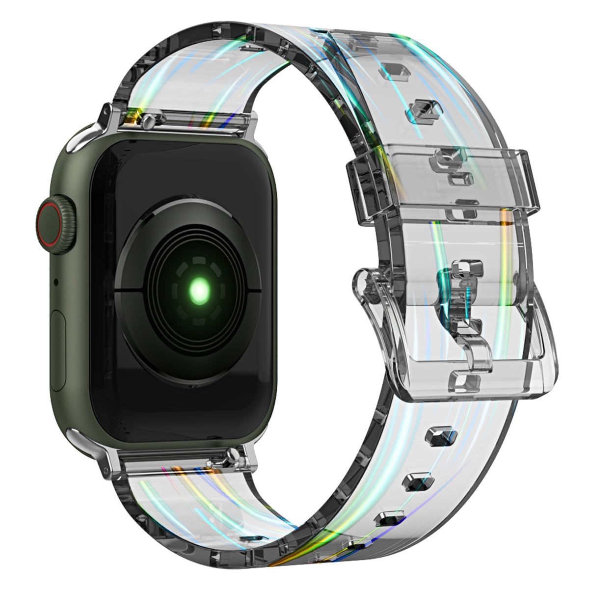 Flexible TPU Adjustable Watch Band Transparent Wrist Strap for Apple Watch Ultra 2 49mm Series 9 45mm SE (2023) 44mm Ultra 49mm Series 8 45mm 7 45mm 6 SE 44mm SE (2022) 44mm 5 4 44mm 3 2 1 42mm