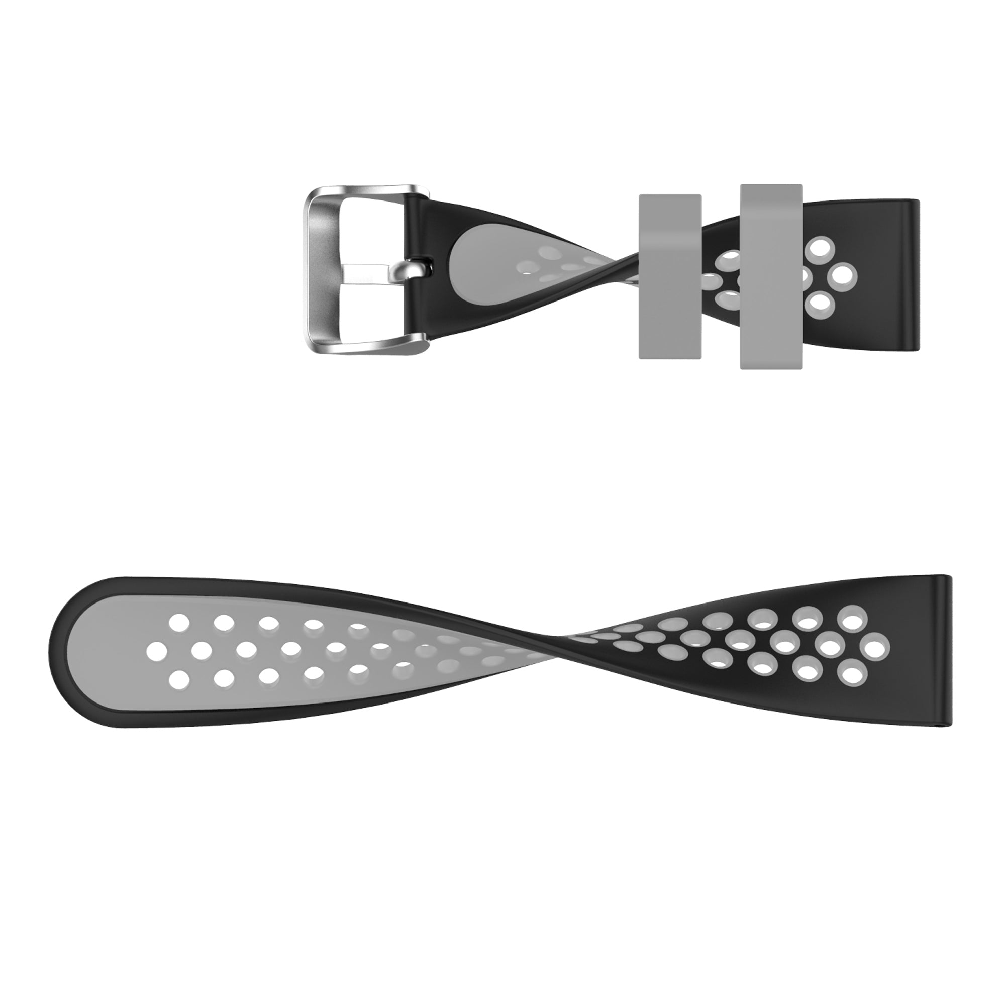 22mm Breathable Dual Color Silicone Watch Strap Wristband with Multiple Holes Design for Huawei Watch GT3 46mm Samsung Gear S3 Frontier Classic
