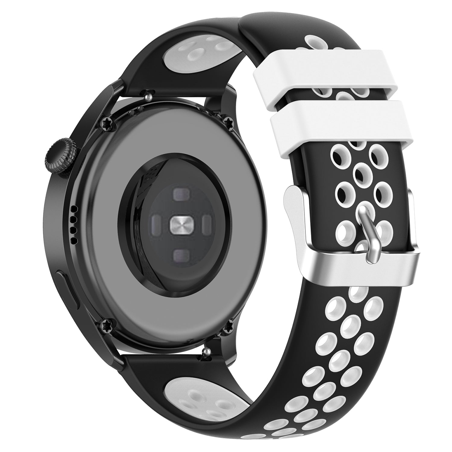 20mm Multiple Holes Breathable Dual Color Silicone Watch Strap Wristband for Huawei Watch GT3 42mm Samsung Galaxy Watch 42mm