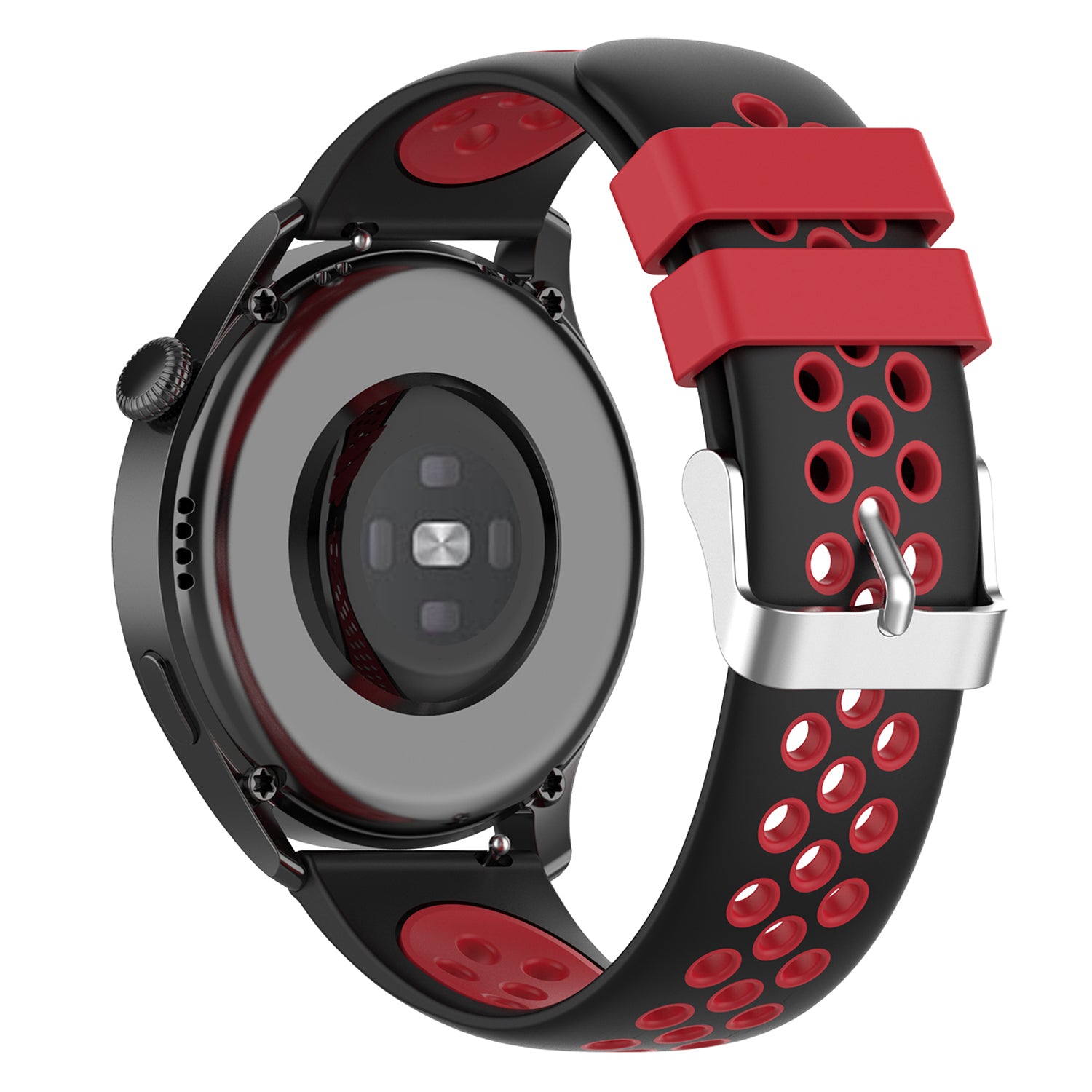 20mm Multiple Holes Breathable Dual Color Silicone Watch Strap Wristband for Huawei Watch GT3 42mm Samsung Galaxy Watch 42mm