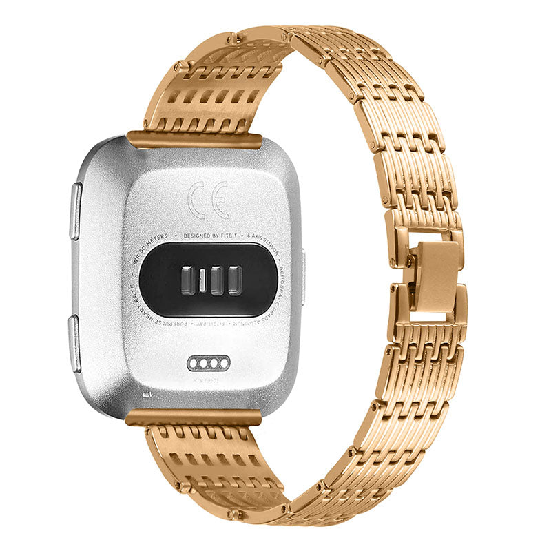 Elegant Women Stainless Steel Watchband Strap with Rhinestone Decorated for Fitbit Versa 2 Fitbit Versa Versa Lite Versa SE