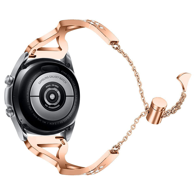 Hollow Out Rhinestone Decor 304 Stainless Steel Smart Watch Band Women Slide Bracelet for Samsung Gear S3 Classic S3 Frontier