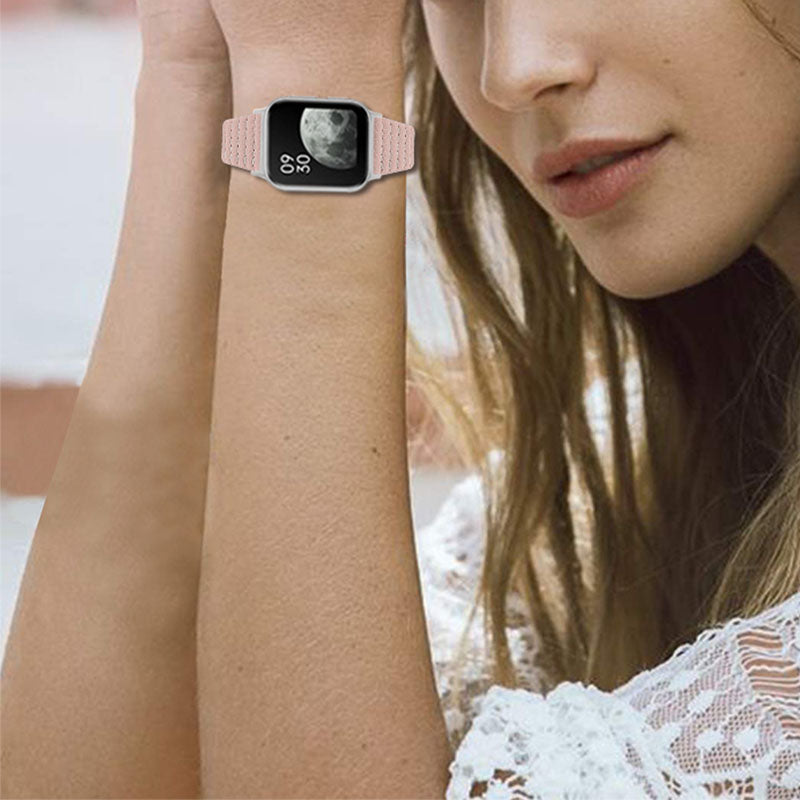 Toplag okselæder ægte læder Holdbar bølgeteksturudskiftning Smart urrem med spænde til Oppo Watch 46 mm