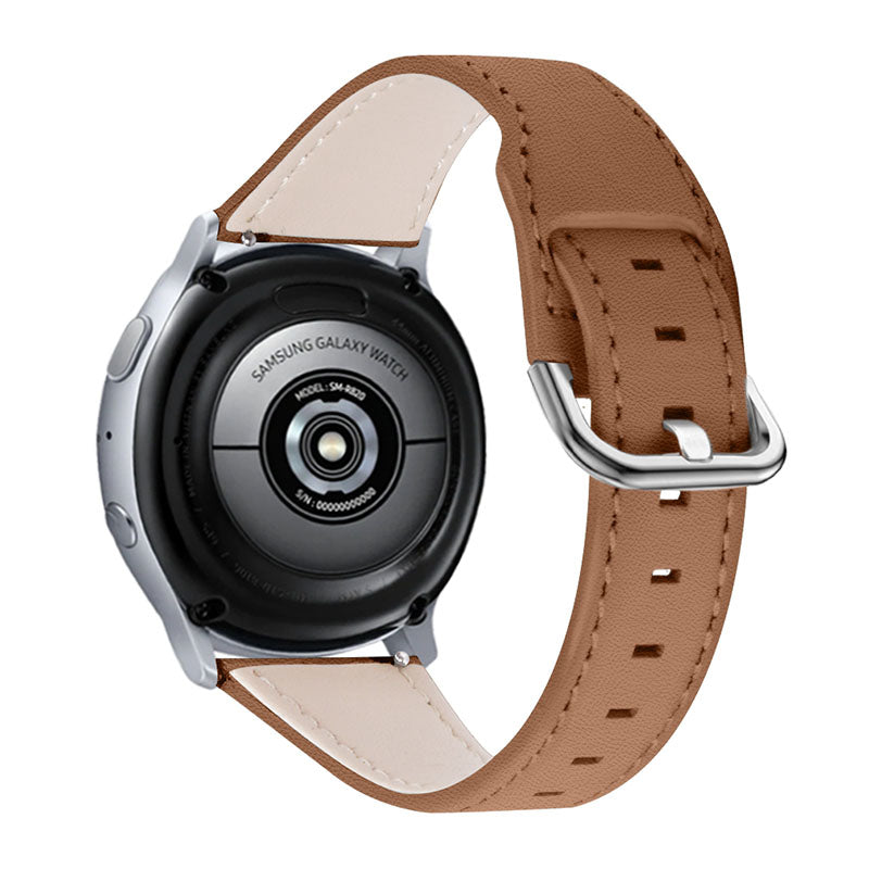 Slim Genuine Leather Watch Band Quick Release Strap Replacement for Samsung Galaxy Watch4 Classic 42mm 46mm Galaxy Watch Active2 40mm 44mm Galaxy Watch Active
