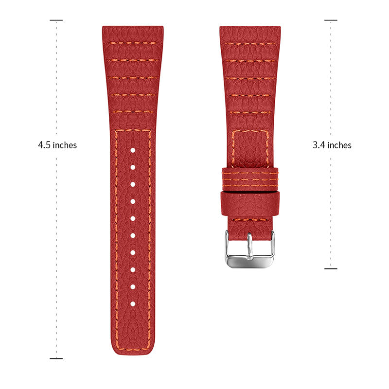 22mm Wave Stitching Lines Smart Watch Strap Top Layer Genuine Leather Replacement Smart Bracelet Strap for Samsung Galaxy Watch3 45mm Samsung Galaxy Watch 46mm